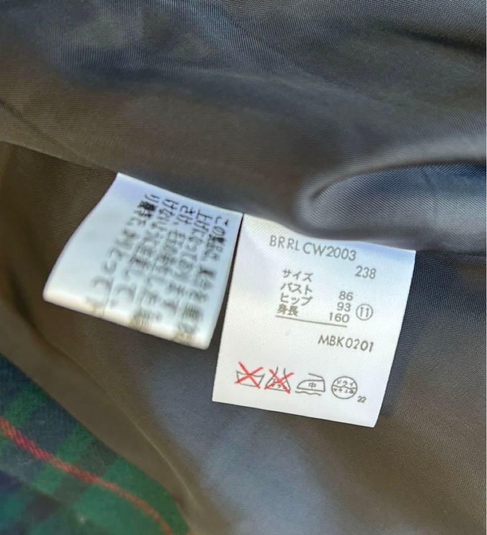 美品　ラルフローレン タータンチェック ロゴ銀ダイヤボタン　ジャケット　11号