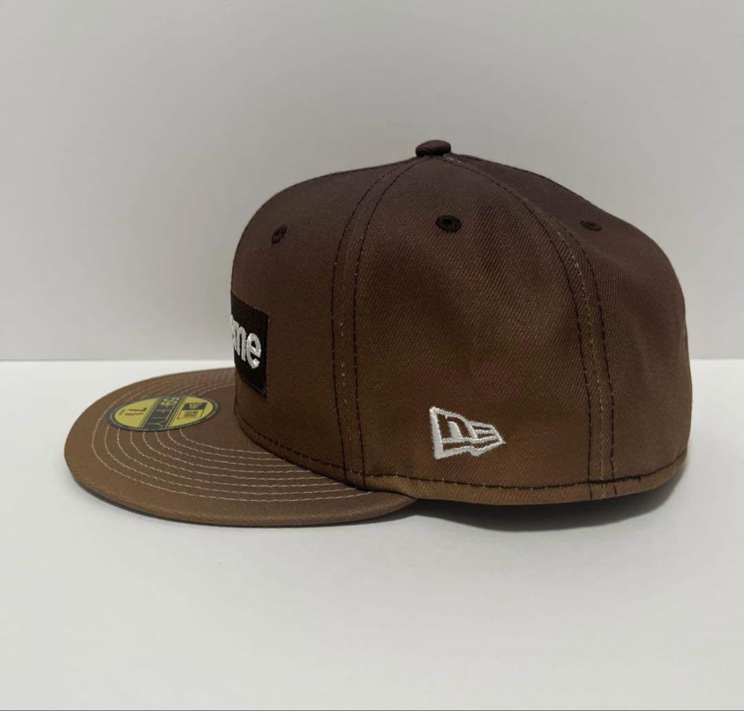 ニューエラ　Supreme ブラウンキャップ 7 5/8