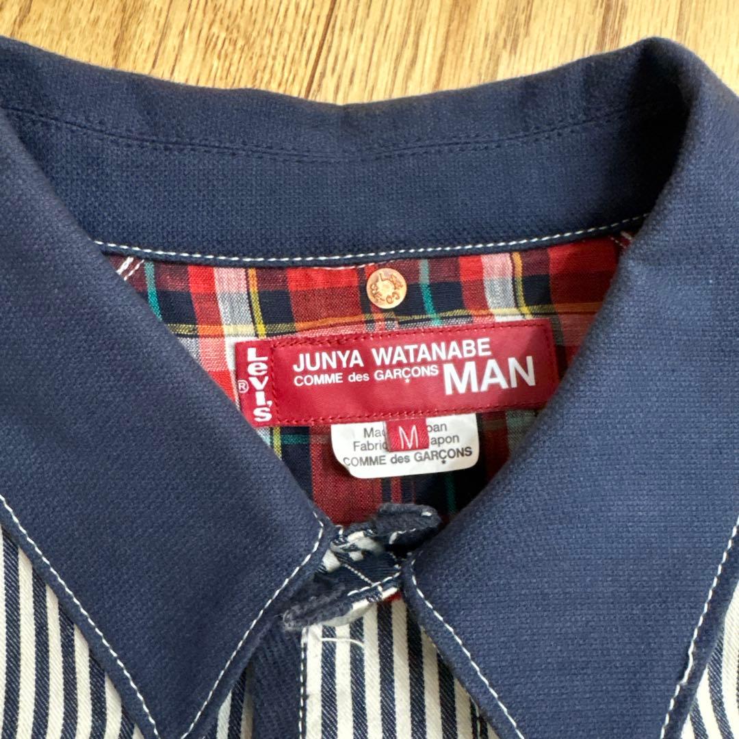 レア　JUNYA WATANABE MAN ストライプデニムカバーオール M