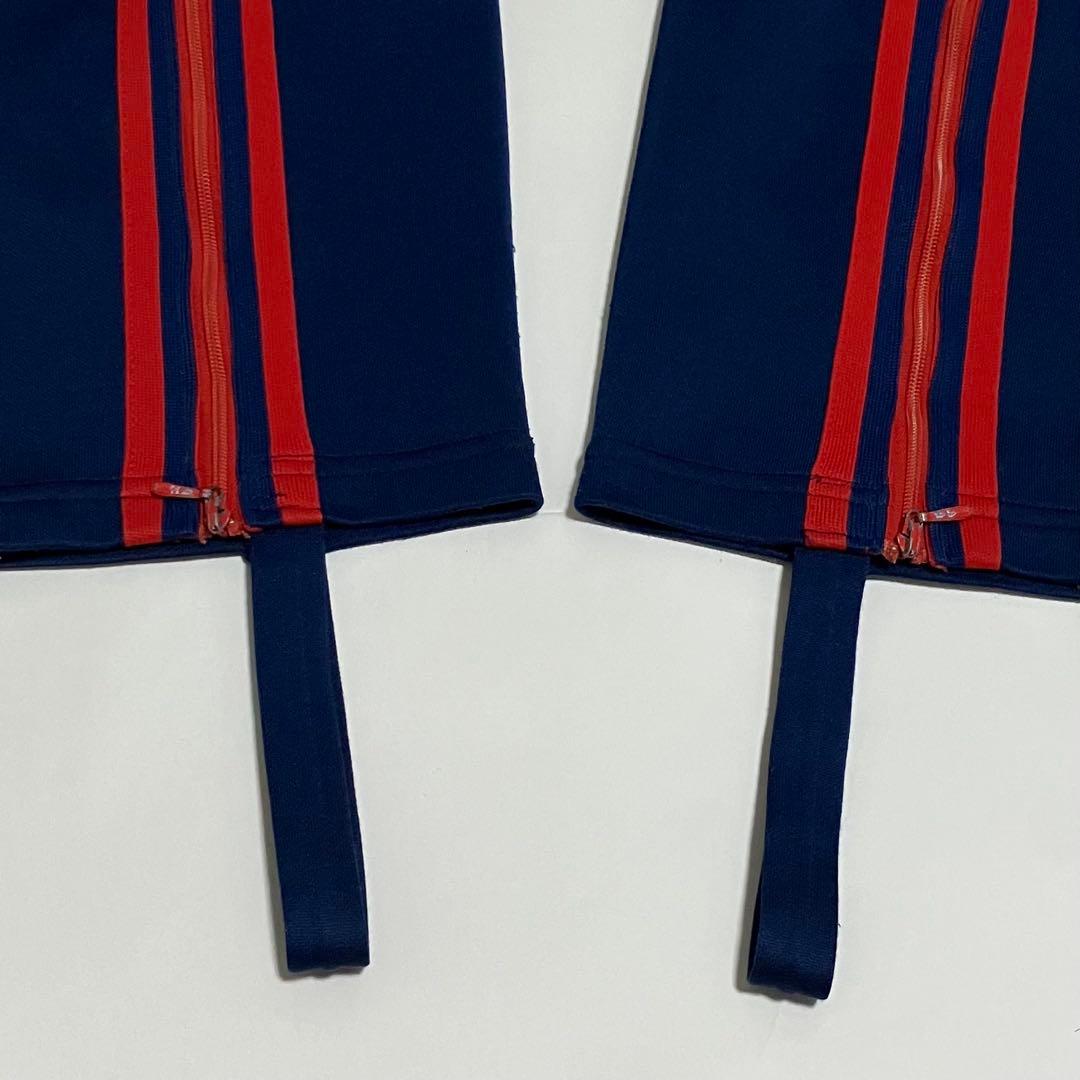 【希少】adidas　トラックパンツ　3本ライン　刺繍ロゴ　デサント社　80s