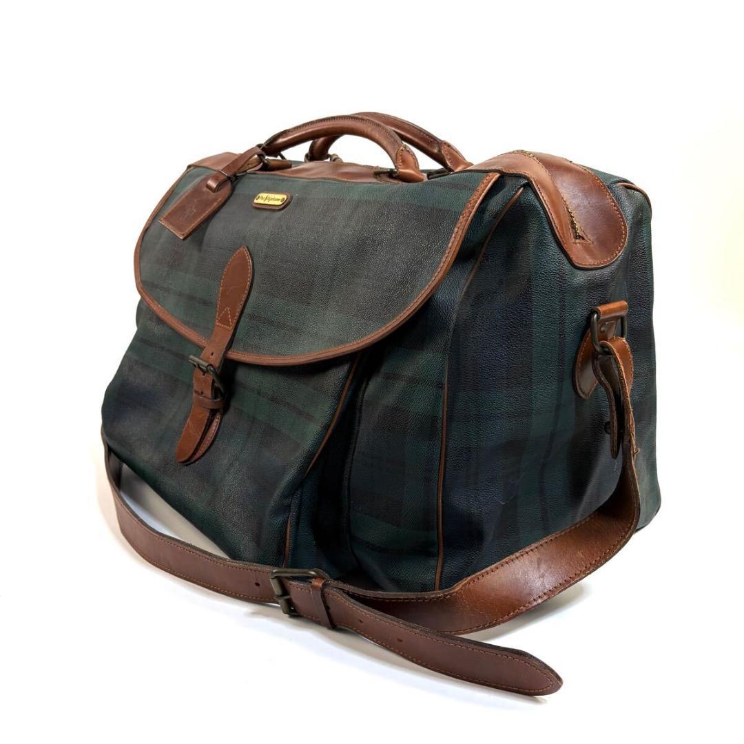 【美品】ポロ ラルフローレン 2way 大容量 フラップ ボストン ゴールド金具