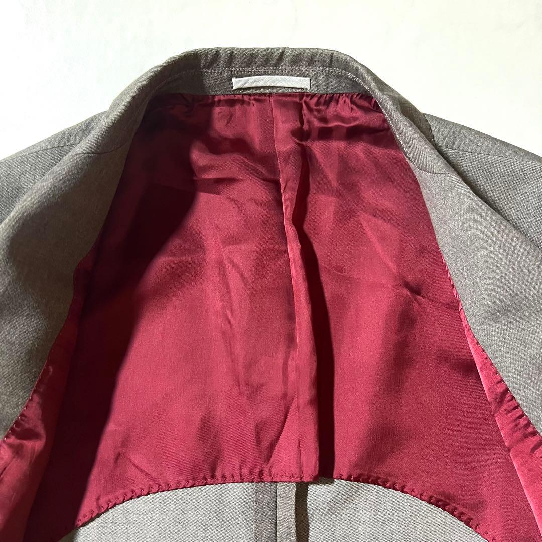 美品 ブルネロクチネリ テーラードジャケット グレージュ 50 XL ウール