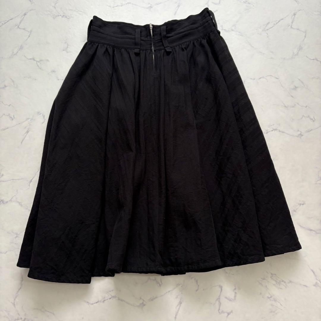LIMI feu 08SS ヨーク切替 ロング丈 ギャザースカート ブラック