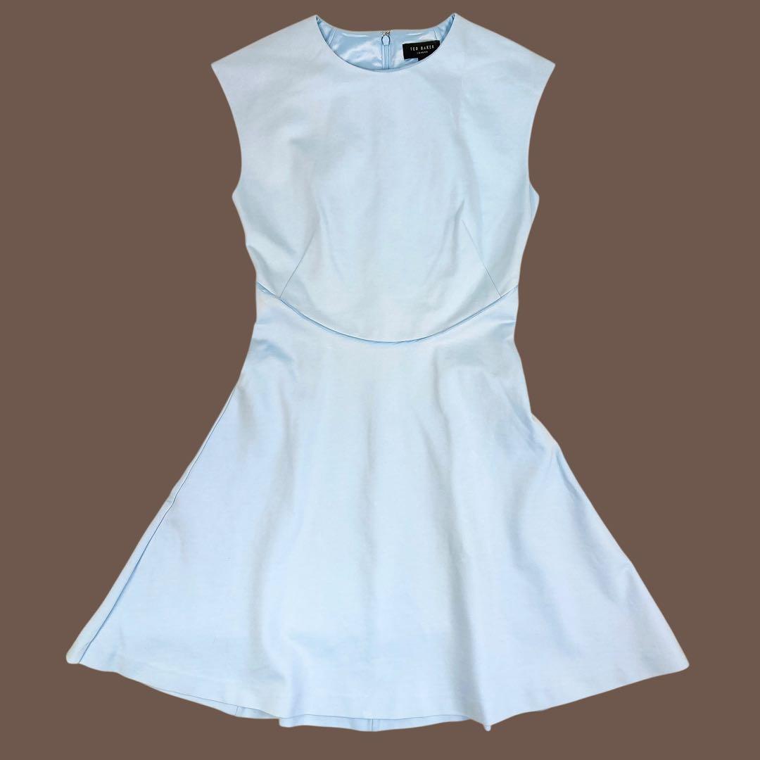 06T684☆ TED BAKER ストレッチ◎ 春夏 フレアワンピース S〜