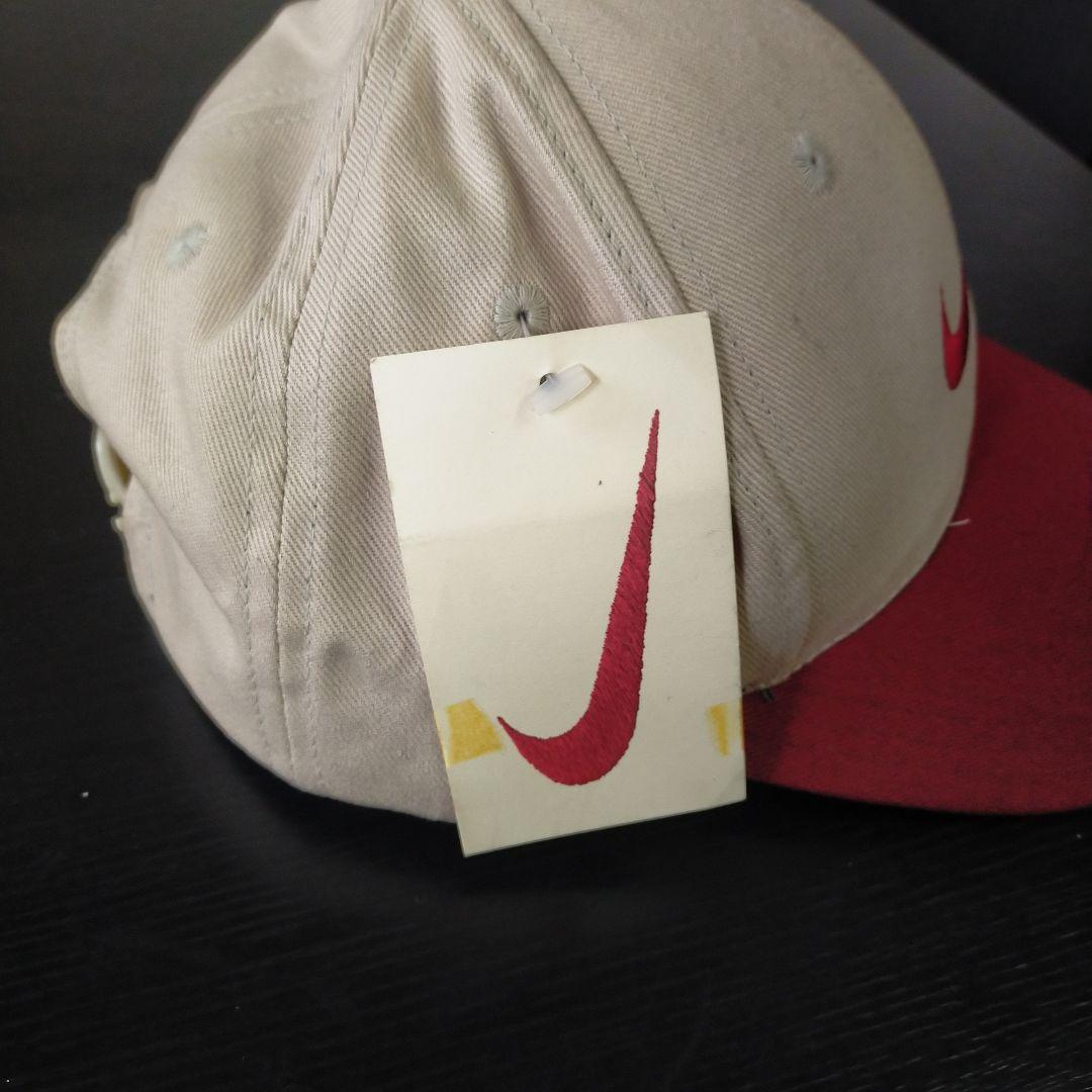 Nike ベースボールキャップ ベージュ/赤　ナイキ　９０s ヴィンテージ