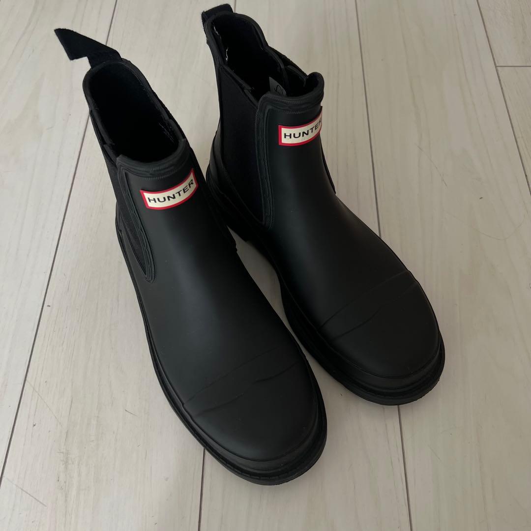 HUNTER ブラック コマンドチェルシーブーツ UK6/EU39/US8