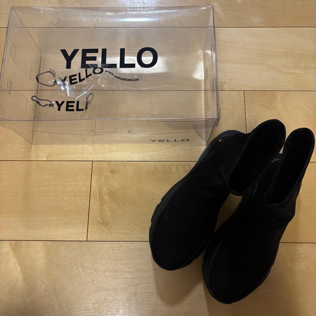 YELLO ソックス厚底ブーツ　ブラック　Lサイズ
