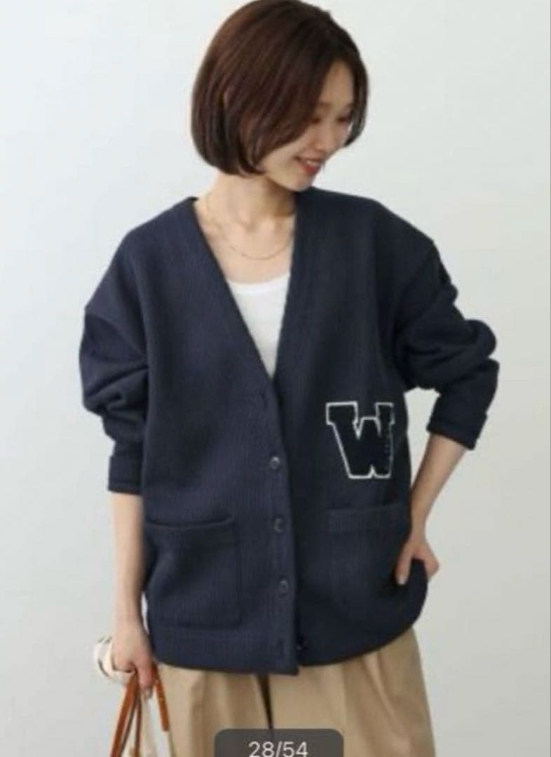 スローブイエナ　Jersey college カーディガン　ネイビー