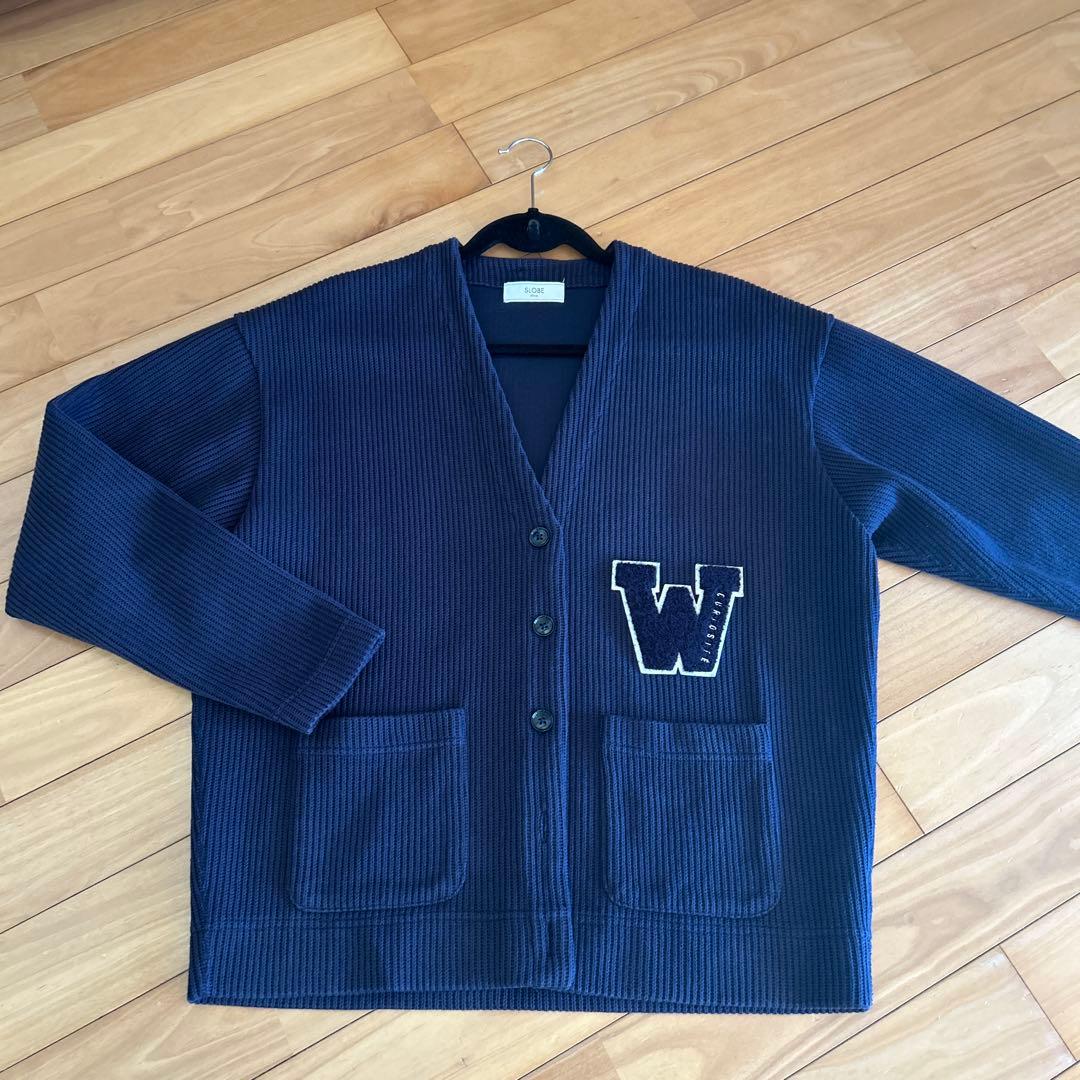 スローブイエナ　Jersey college カーディガン　ネイビー