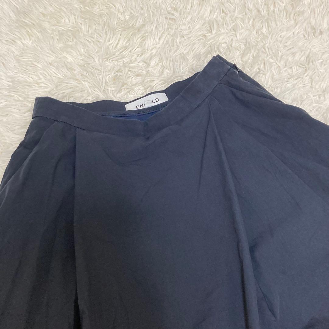 ENFOLD エンフォルド　ワイドパンツ　ガウチョパンツ　ネイビー　サイズ36