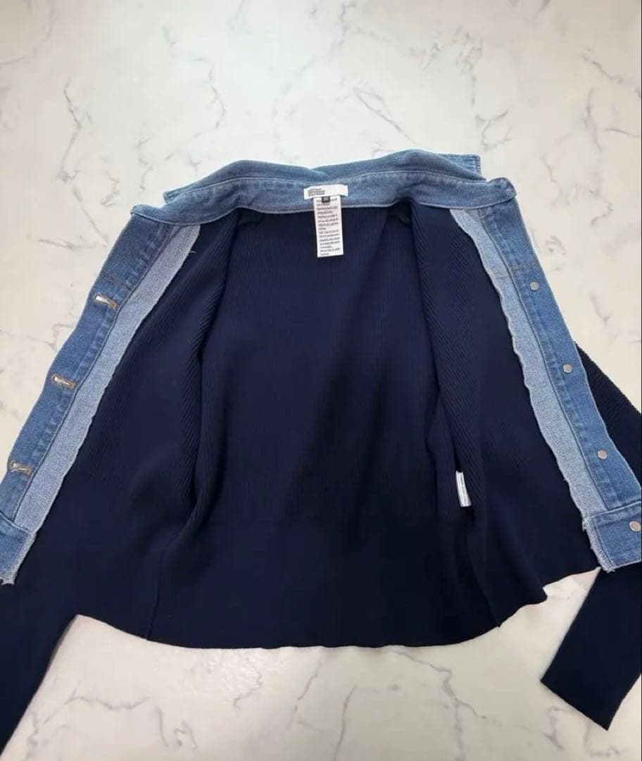 DOUBLE STANDARD CLOTHING デニムドッキングニットカーデ