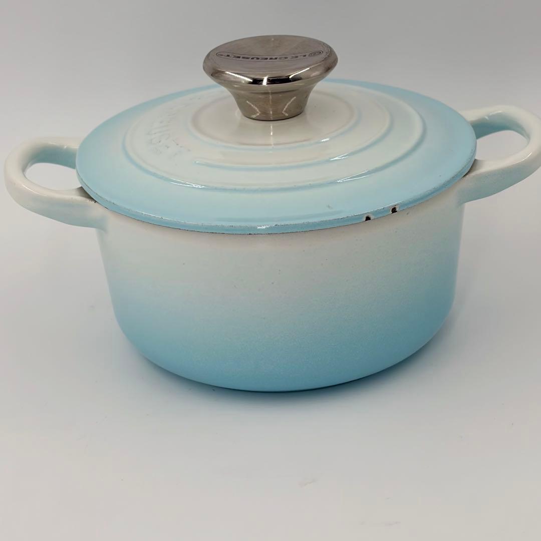 ルクルーゼ ココットロンド 14cm 水色 両手鍋