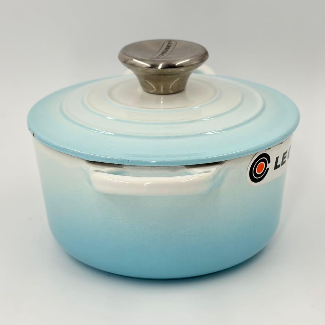 ルクルーゼ ココットロンド 14cm 水色 両手鍋