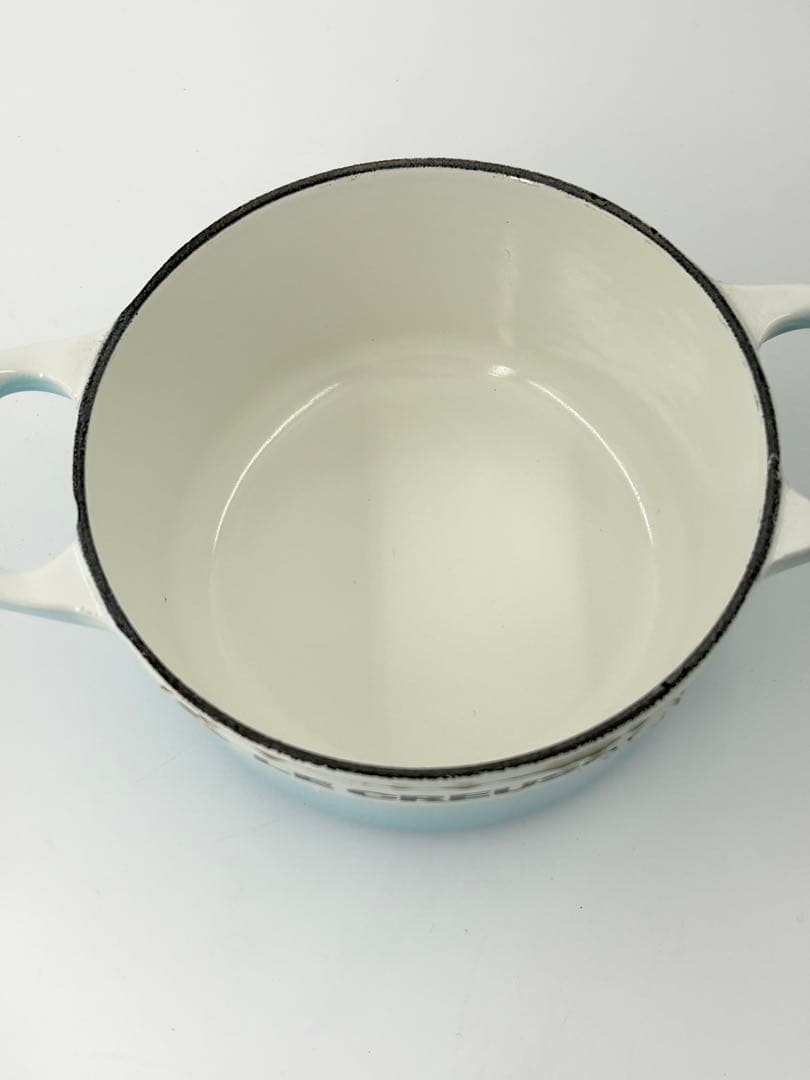 ルクルーゼ ココットロンド 14cm 水色 両手鍋