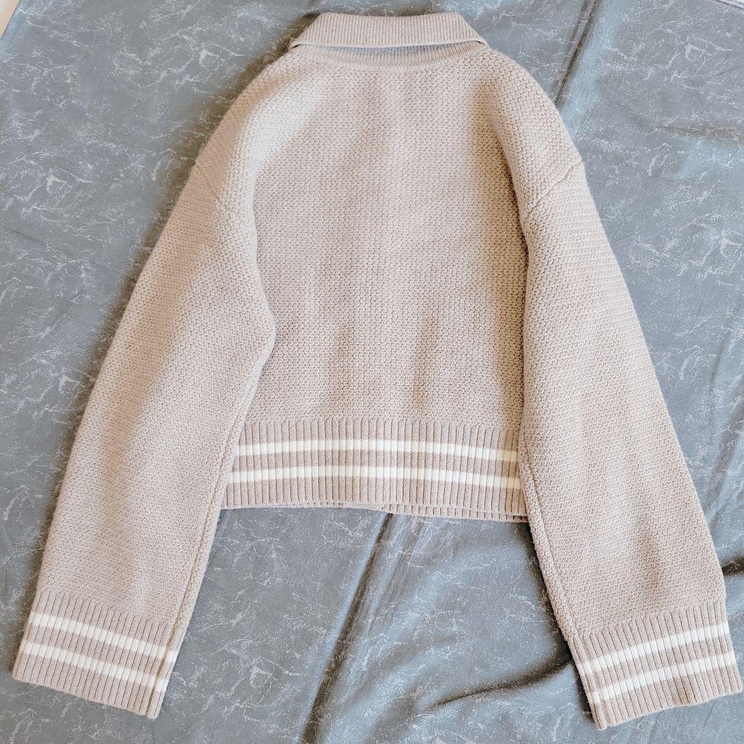 Sandro サンドロ 24AW 襟付きウールカーディガン ベージュ 金ボタン