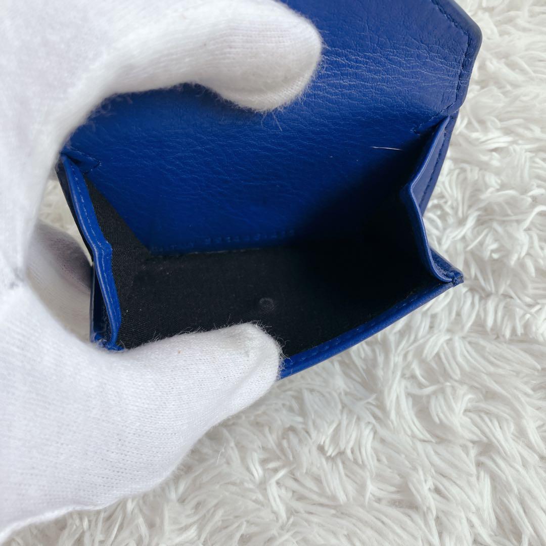 極美品✨バレンシアガ 折り財布 ペーパーミニウォレット　391446 ネイビー