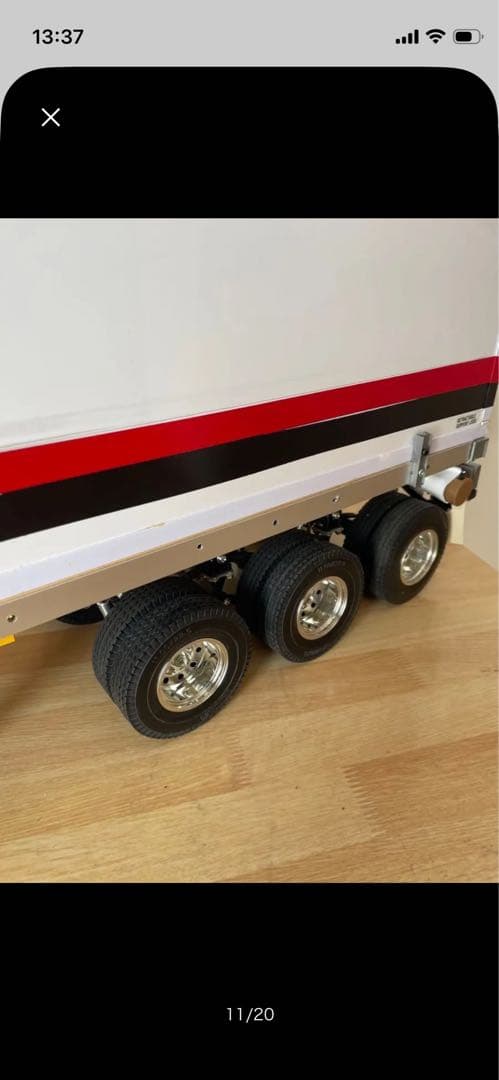 タミヤ1/14フラットベッド3軸箱車