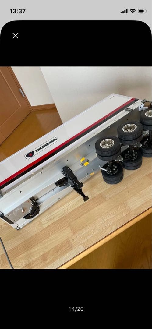 タミヤ1/14フラットベッド3軸箱車
