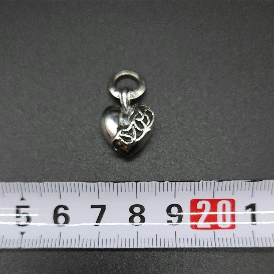 silver925 ペンダント 唐草 ハート トップ 純銀 無垢 大 ネックレス