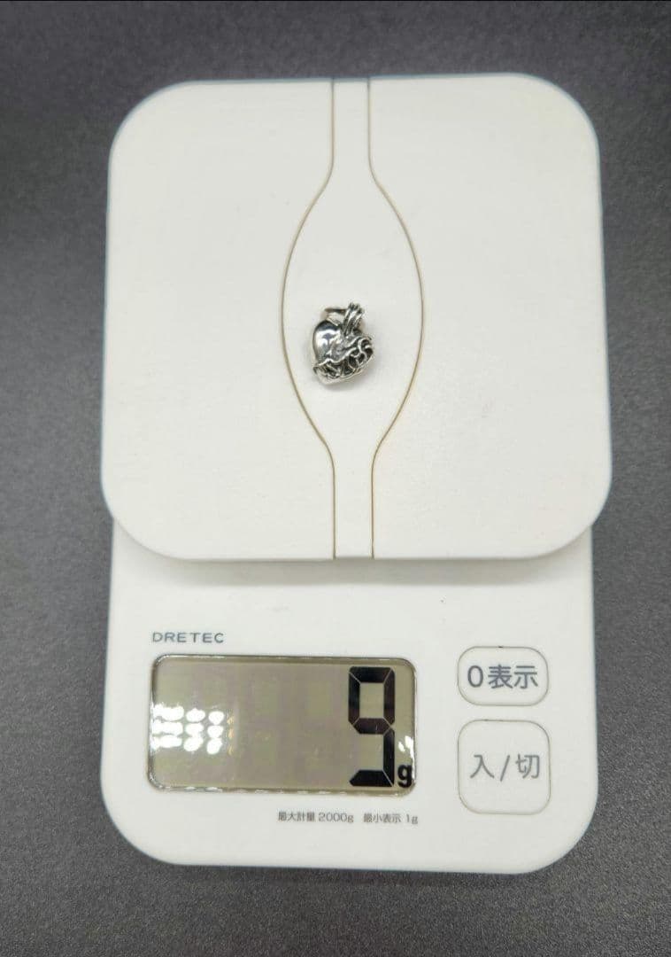 silver925 ペンダント 唐草 ハート トップ 純銀 無垢 大 ネックレス