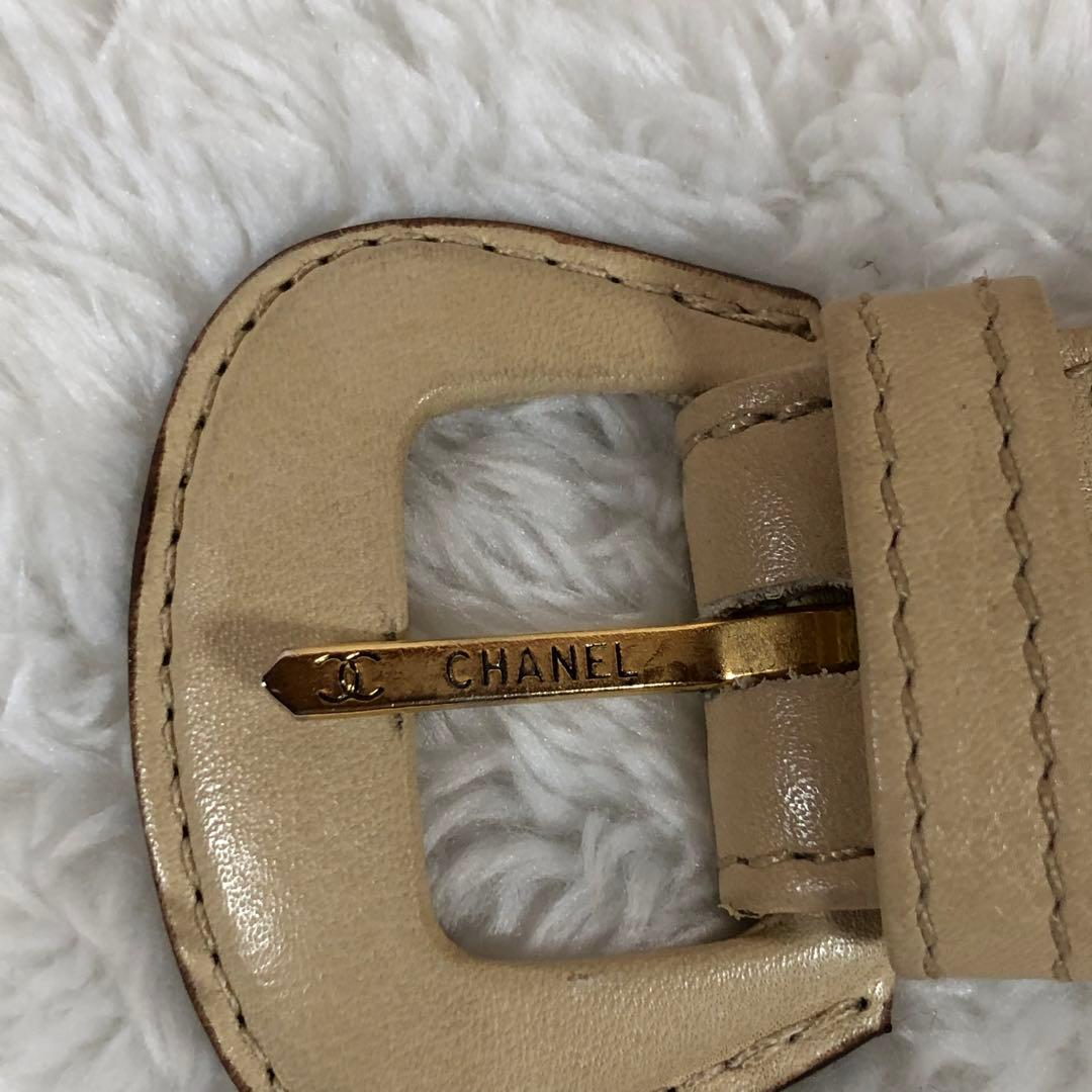 CHANEL ウエストポーチ ビコローレ ラムスキン ターンロック ベージュ