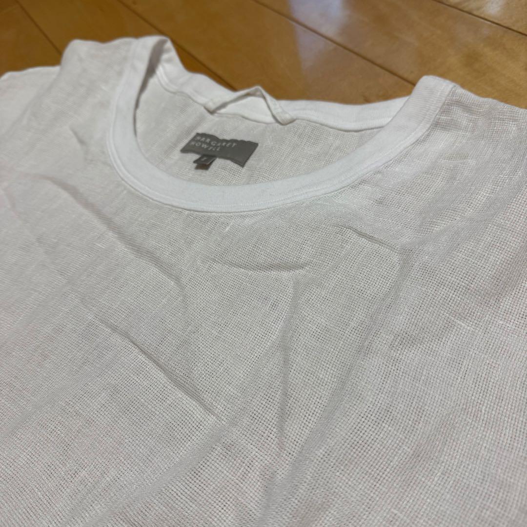 マーガレットハウエル リネン 麻 半袖 Tシャツ シャツ ホワイト 麻 白