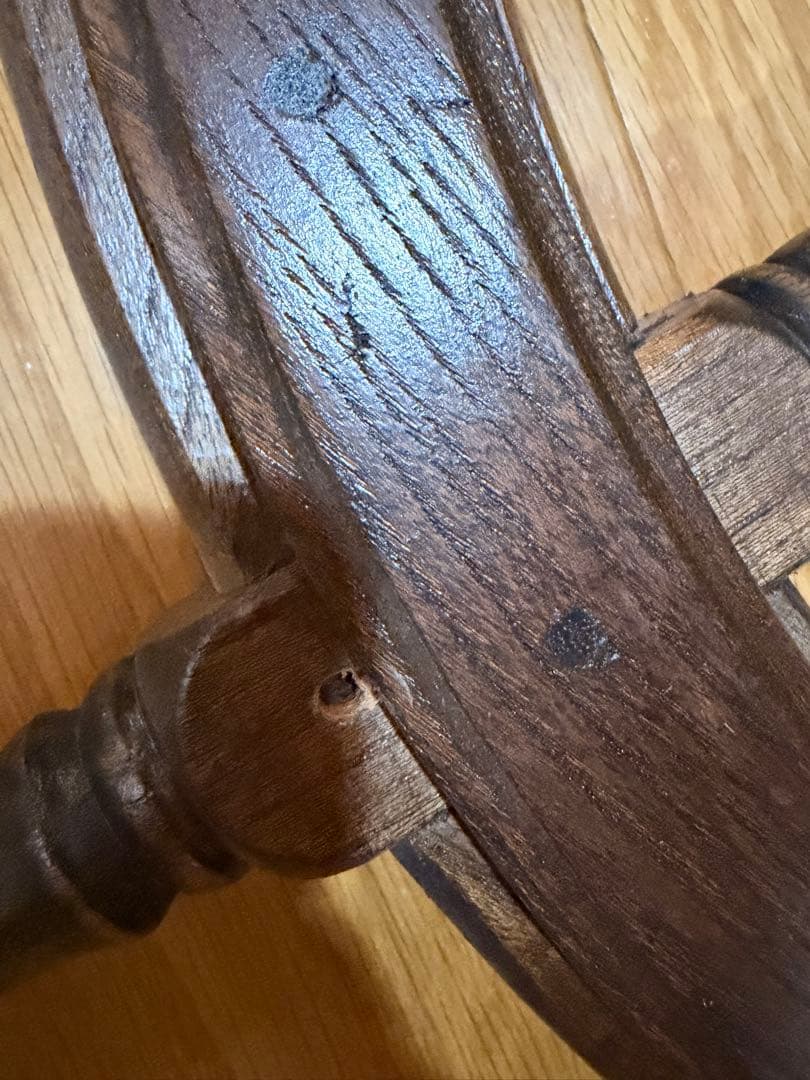 m*o様 木製アンティーク風舵輪 直径約90cm
