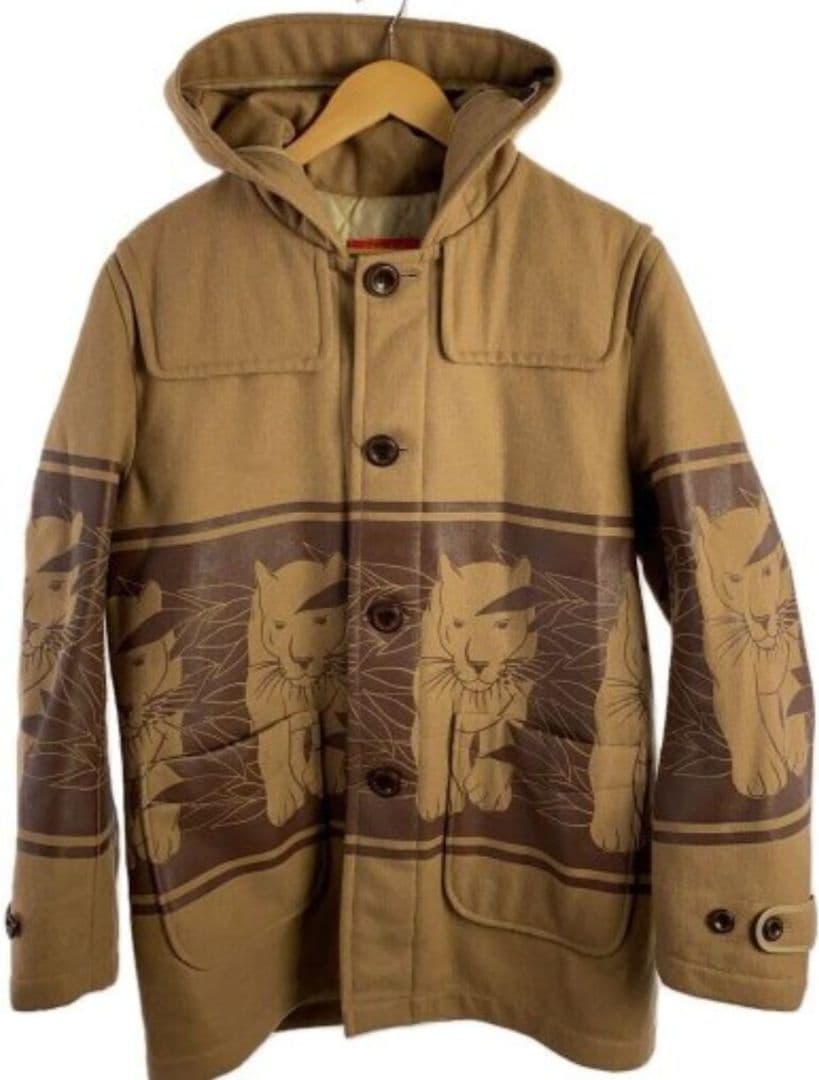 美品★SOFTMACHIN/ソフトマシーン PANTHER COAT CAMEL