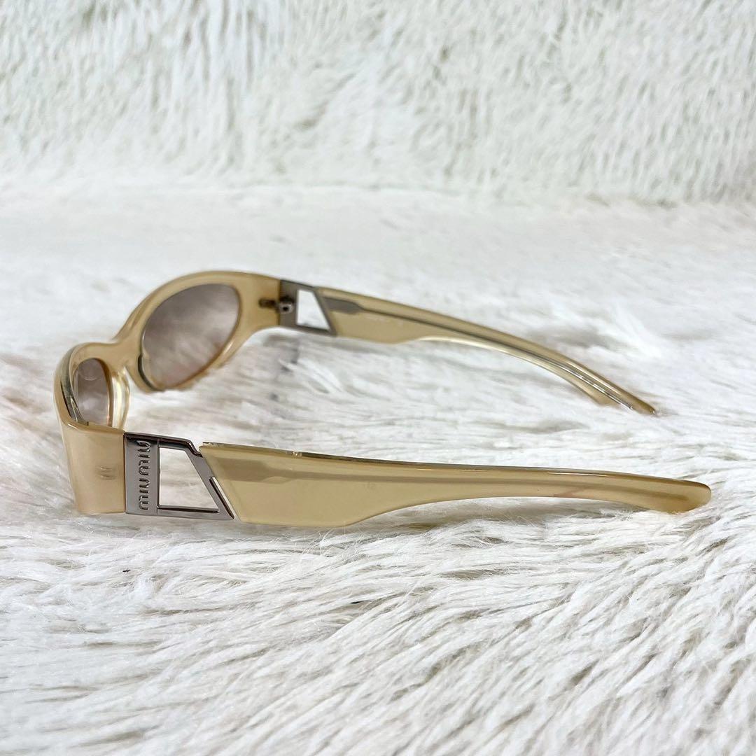 美品　miu miu　サングラス　SMU02D　ブラウンレンズ　ベージュフレーム