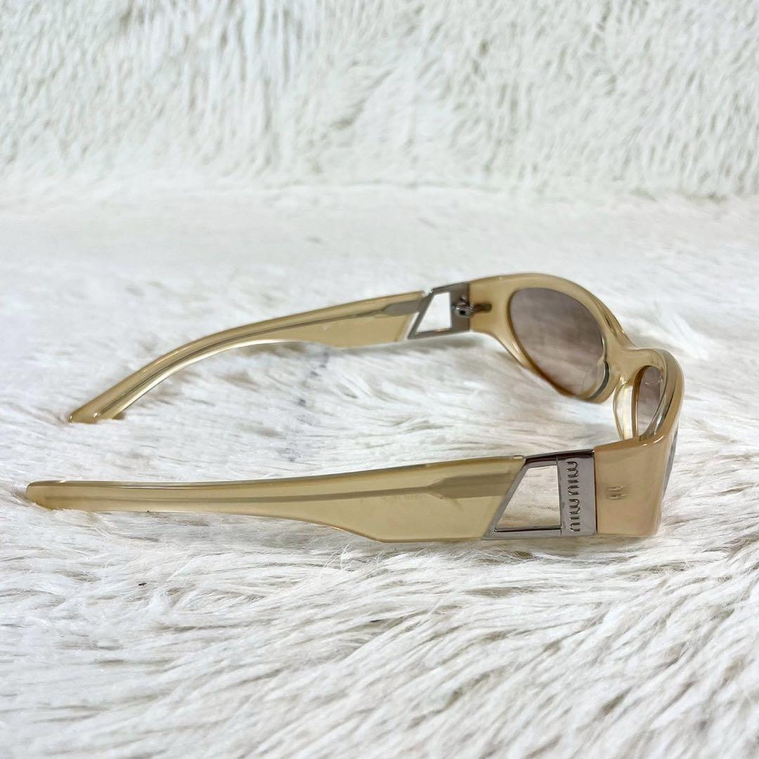 美品　miu miu　サングラス　SMU02D　ブラウンレンズ　ベージュフレーム
