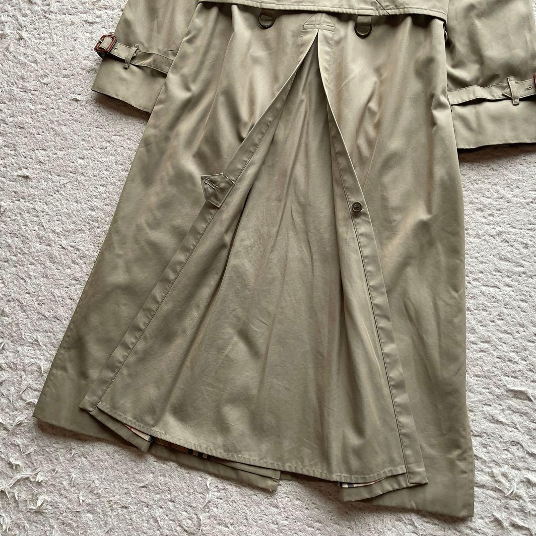 【110cm丈】バーバリー トレンチコート ダブル ノバチェック ベルト M相当