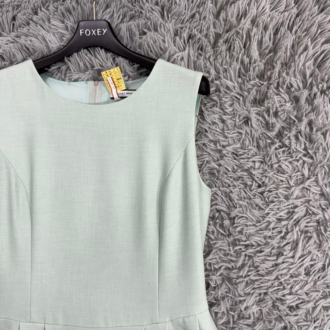 美品✨フォクシーノースリーブフレアワンピース ドレス ミント クリーニング済