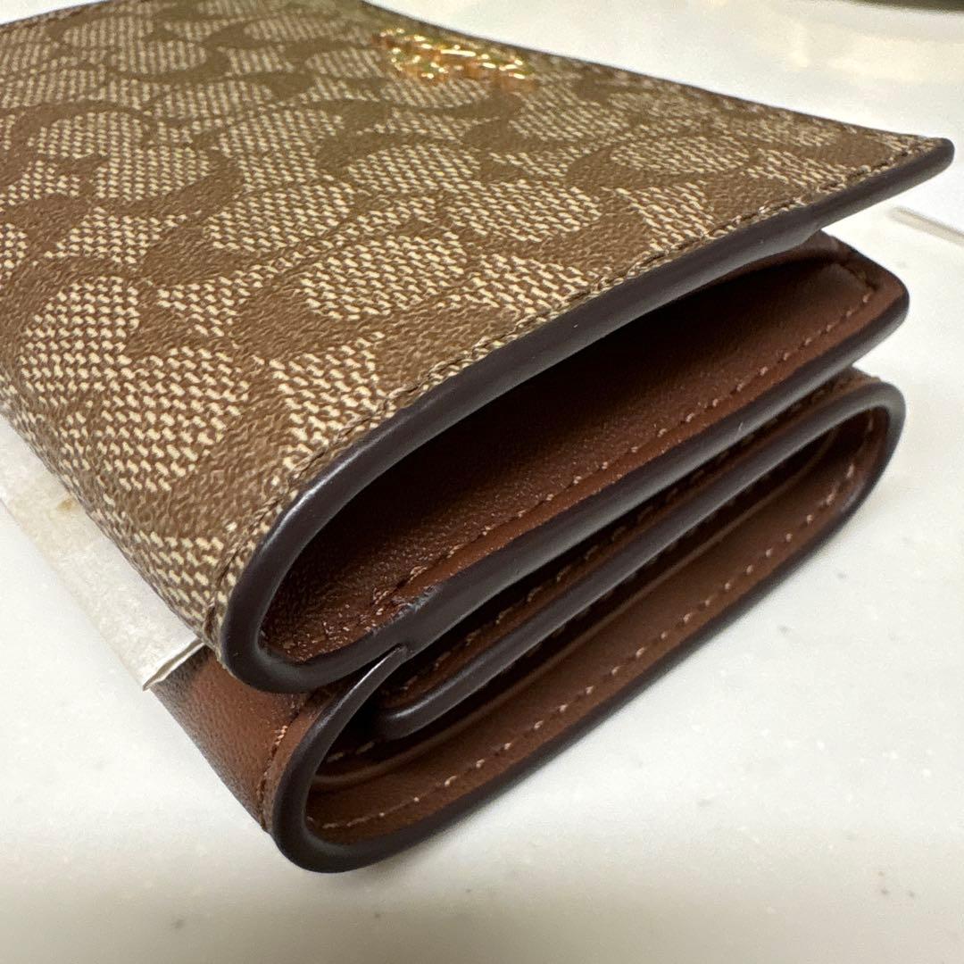 の*ん様 COACH 三つ折り財布 SADDLE ブラウン