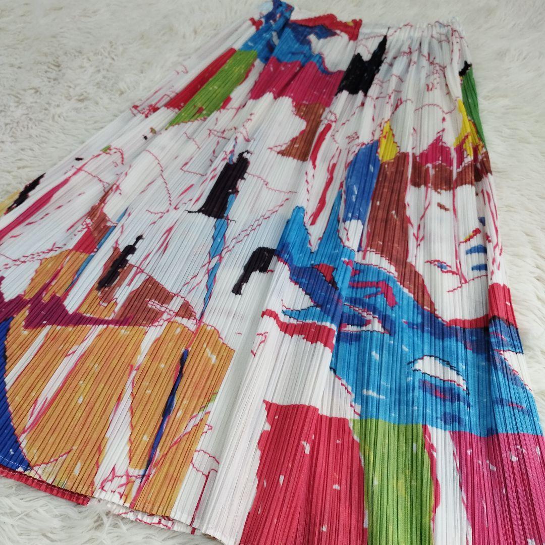 19835✨️PLEATS PLEASE アートプリント グラフィティ スカート