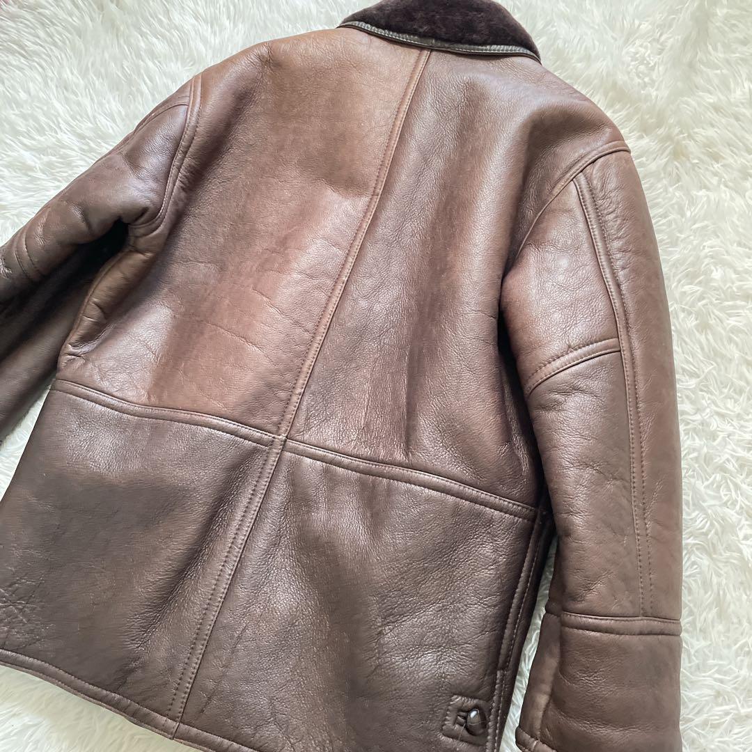 良品✨ムートンコート　裏ボア　くるみボタン　メンズ　M