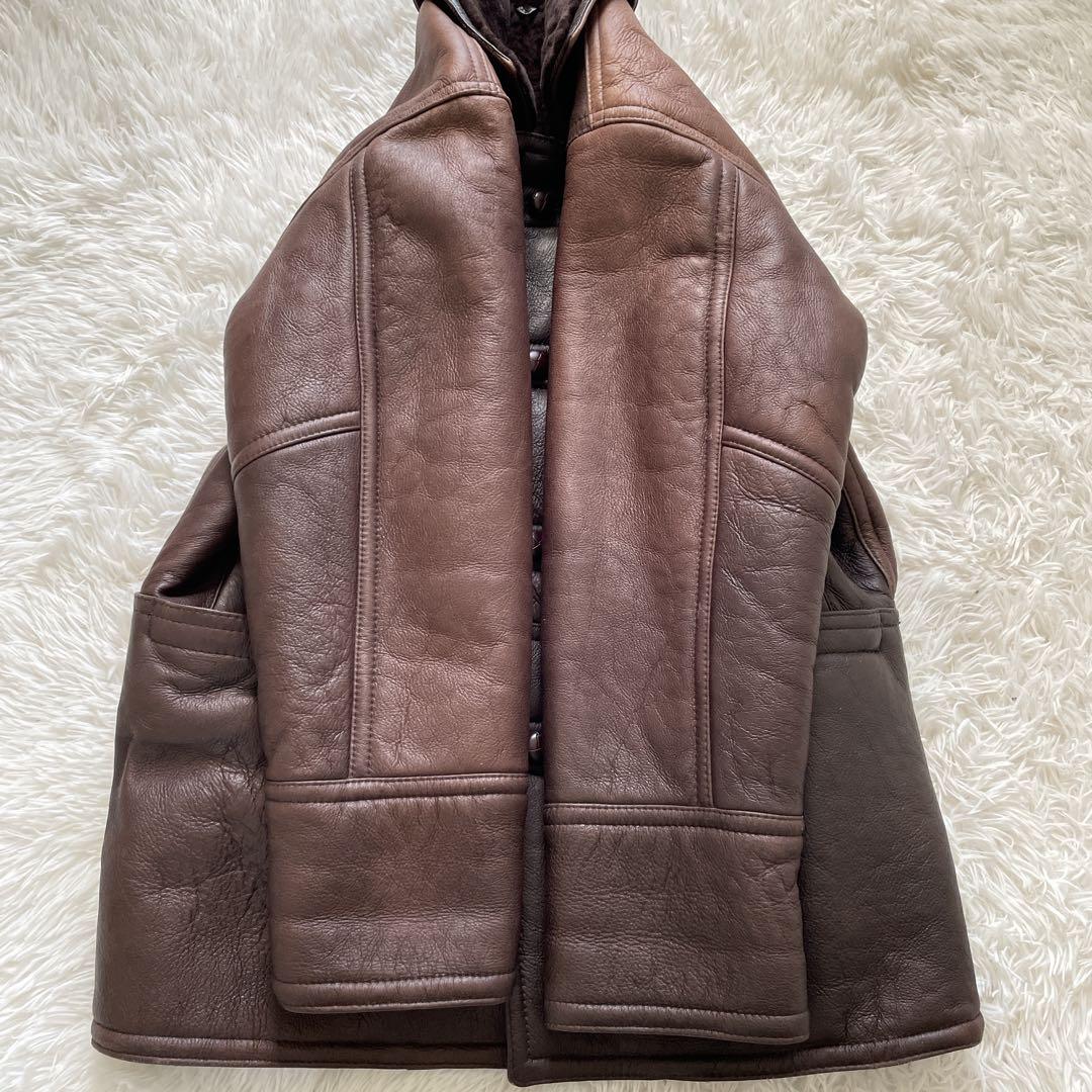 良品✨ムートンコート　裏ボア　くるみボタン　メンズ　M
