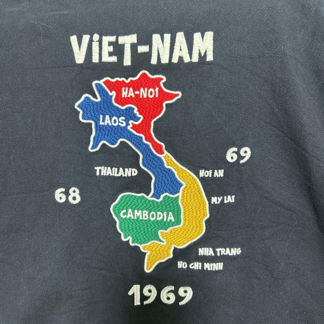 ベトジャン VIET-NAM ベトナム 地図 1969 刺繍 フリーサイズ