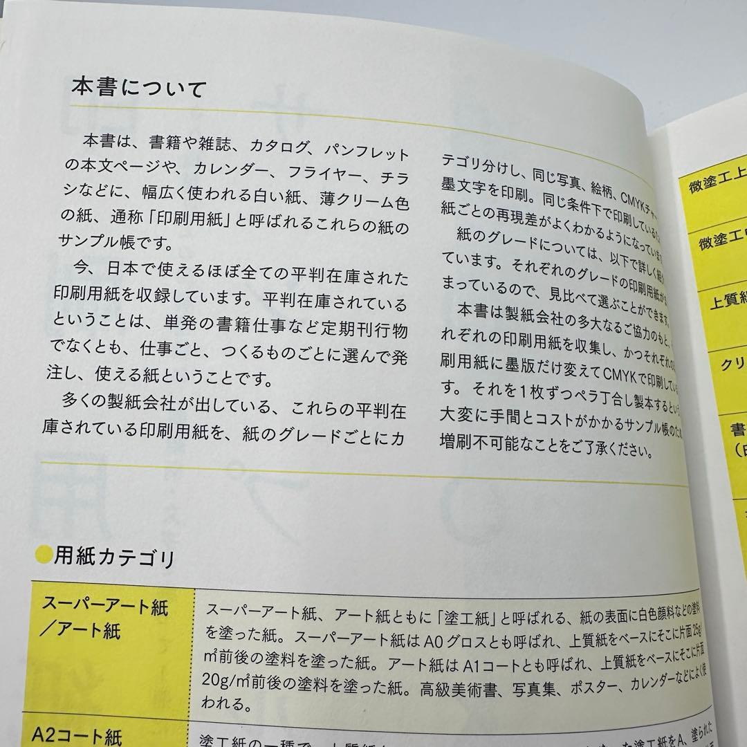 印刷用紙サンプルBOOK 200種類以上の印刷用紙に、同絵柄・文字を刷って1冊…