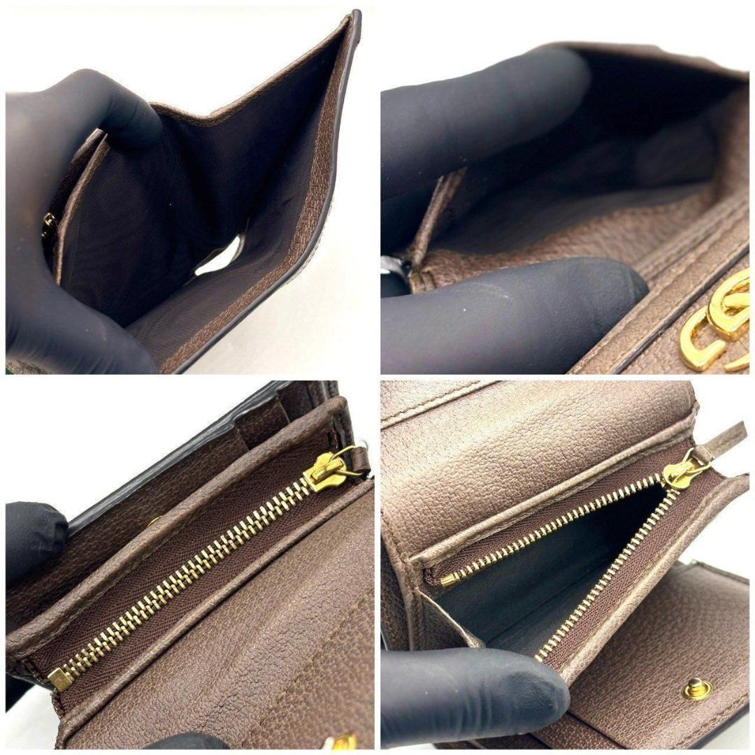 ス*ル様 グッチ　三つ折り財布 オフィディア GGスプリーム シェリーライン ブ