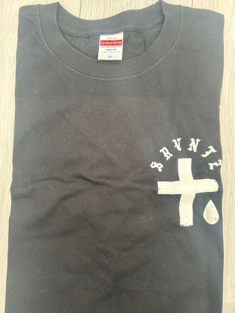 SRVNTZ XL ブラック Tシャツ JAPAN LOS ANGELES