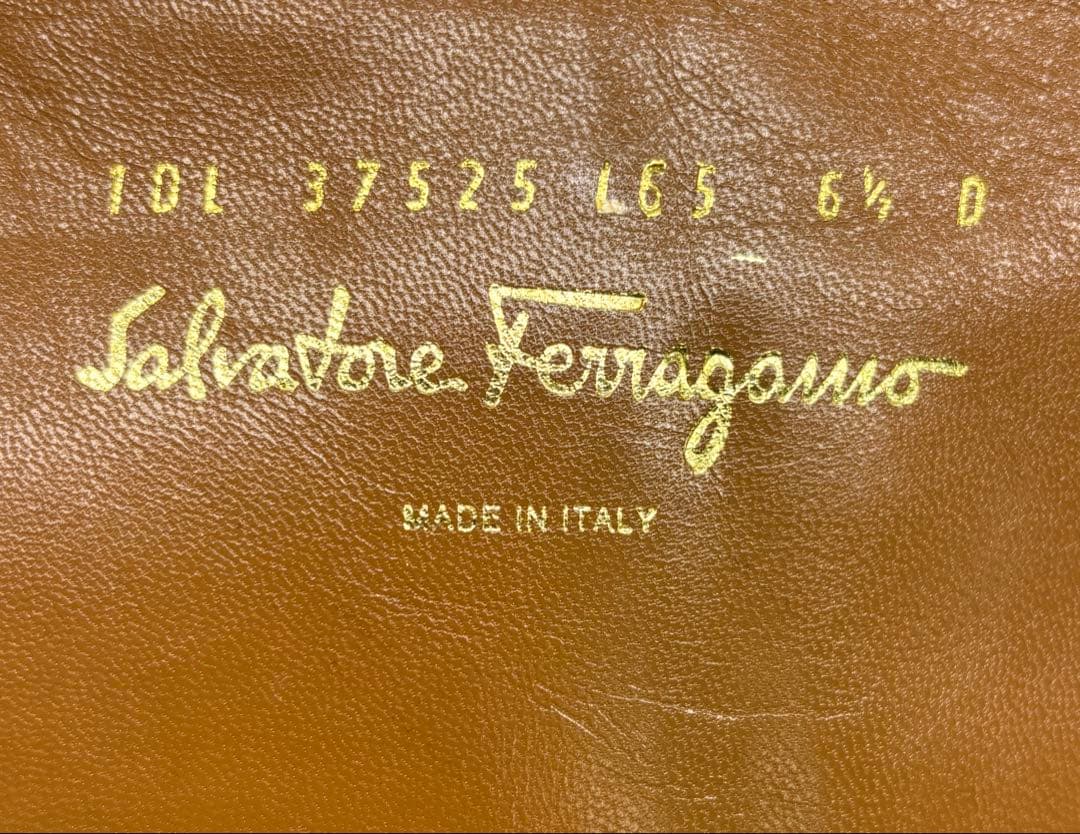 極美品Ferragamo サルバトーレフェラガモブラウンレザー ロングブーツ