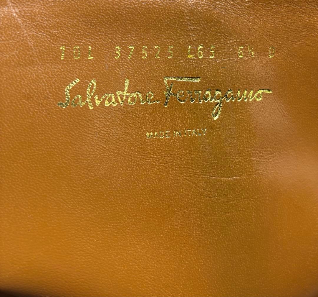 極美品Ferragamo サルバトーレフェラガモブラウンレザー ロングブーツ