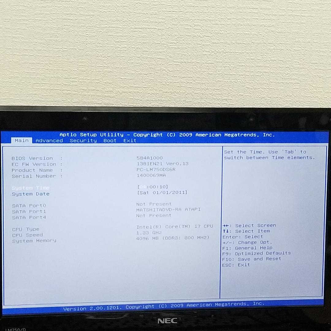 ジャンク品 NEC i7 ノートPC PC-LM750DS6R（E2150）