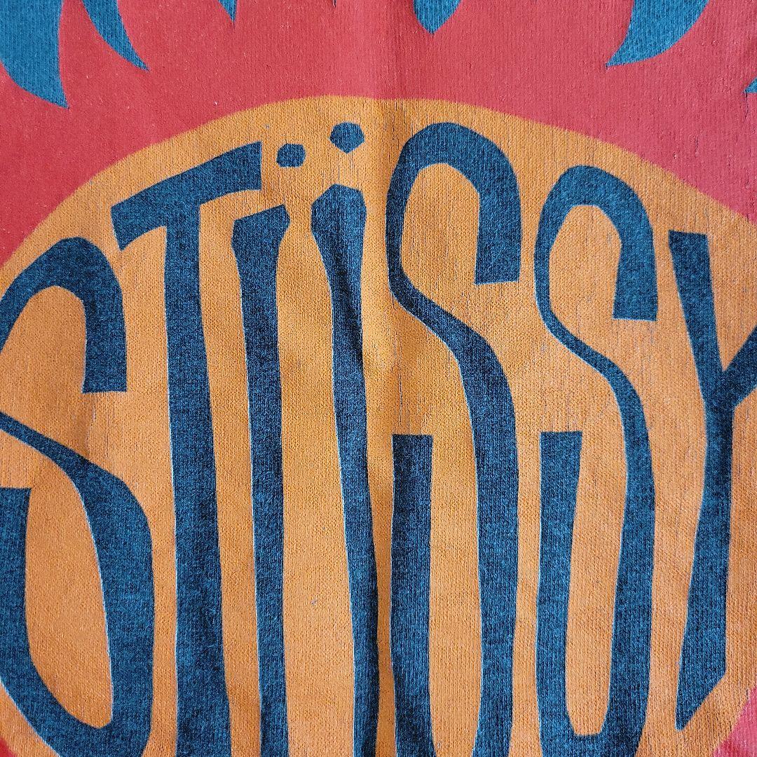 希少STÜSSY 黒タグ太陽ロゴ エンブレムTシャツ