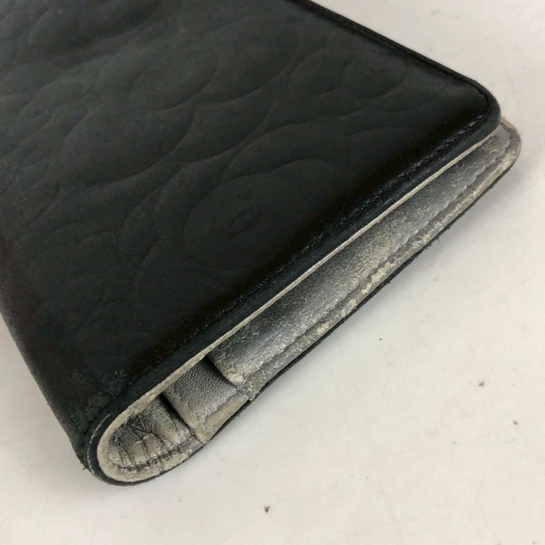 CHANEL シャネル ココマーク カメリア 長財布 ブラック レディース