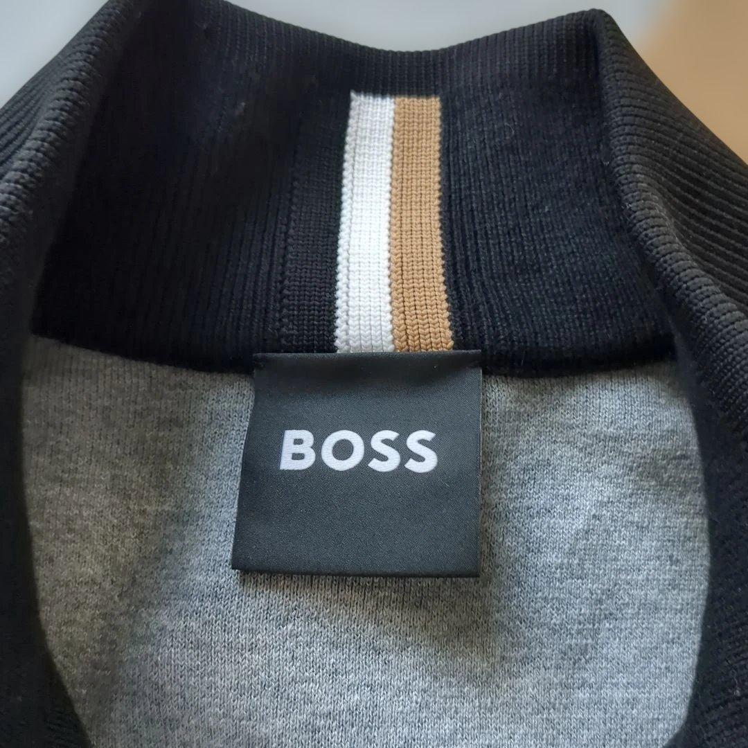 【試着のみ】HUGO BOSS ジップアップニット ジャンパー XL　ブラック