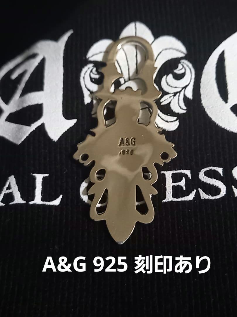 【未使用】A&G ダガーペンダント トップ シルバー925 革紐付き