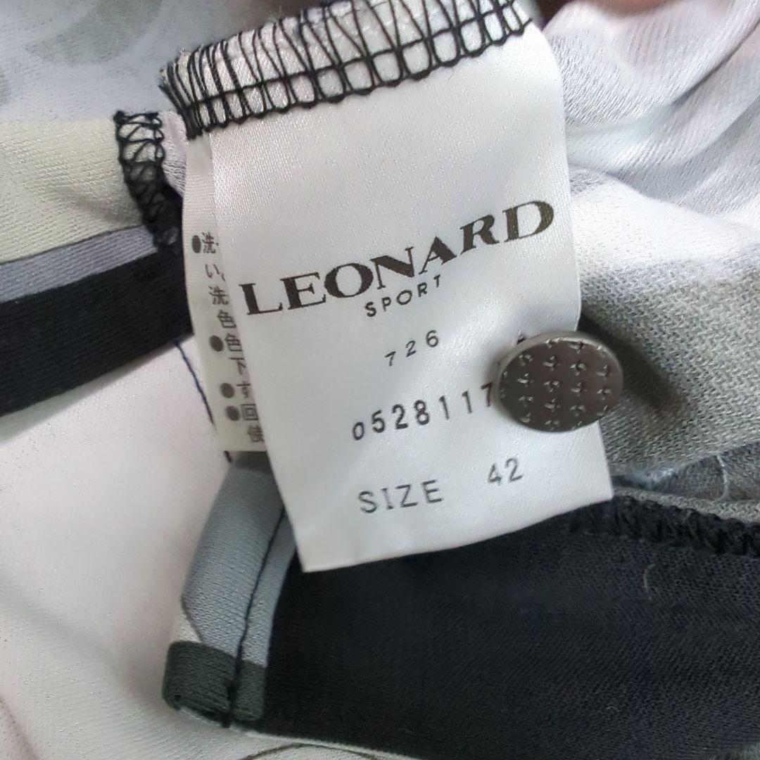 LEONARD 花柄ポロシャツ 半袖 42　美品　レオナール