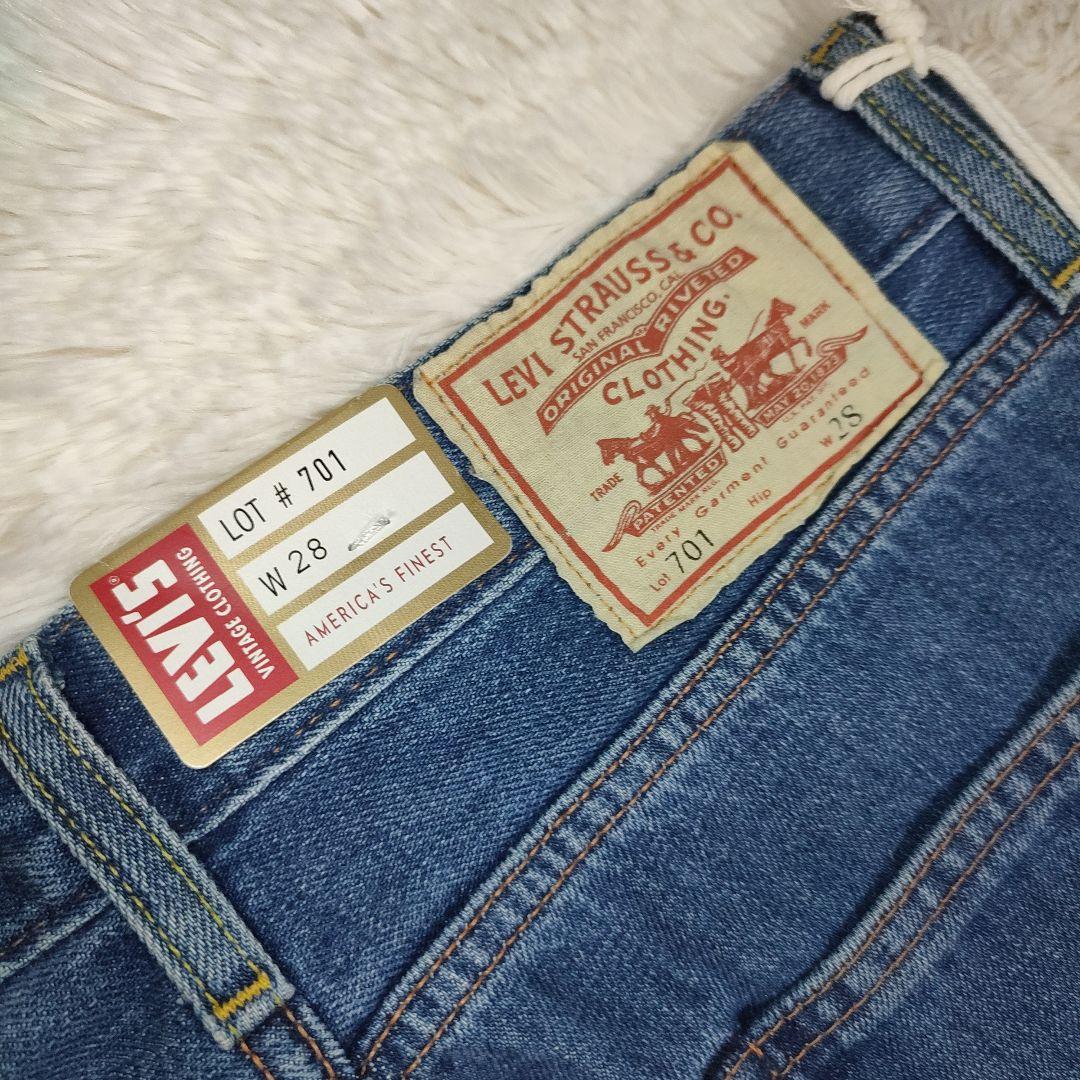 新品 LEVI'S 701 W28 ストレートデニム モンローデニム ブルー