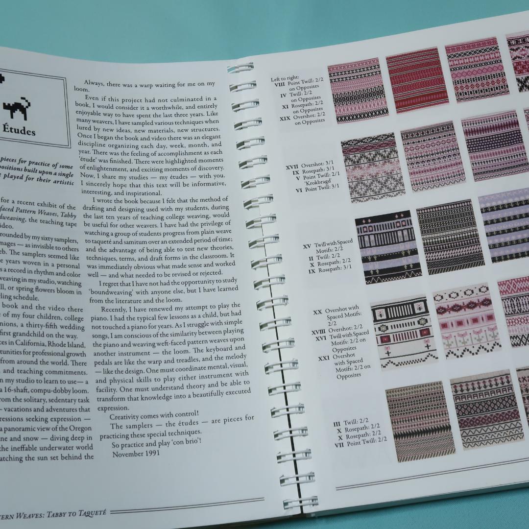 セール！Weft-Faced Pattern Weaves　織物技法の洋書　図案